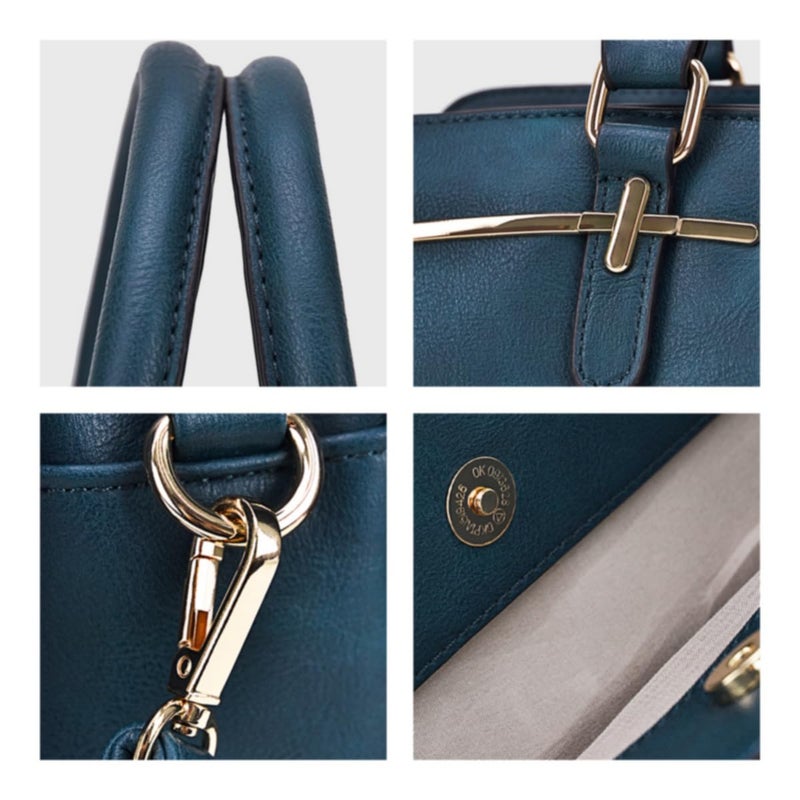 DASEIN Women Handbag Wallet Tote Shoulder Hobo Bag Top Handle Satchel Purse Set 2pcs with 3 Compartments - Image 5